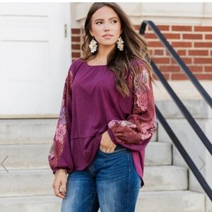 NWT Floral Wine Umgee Top
